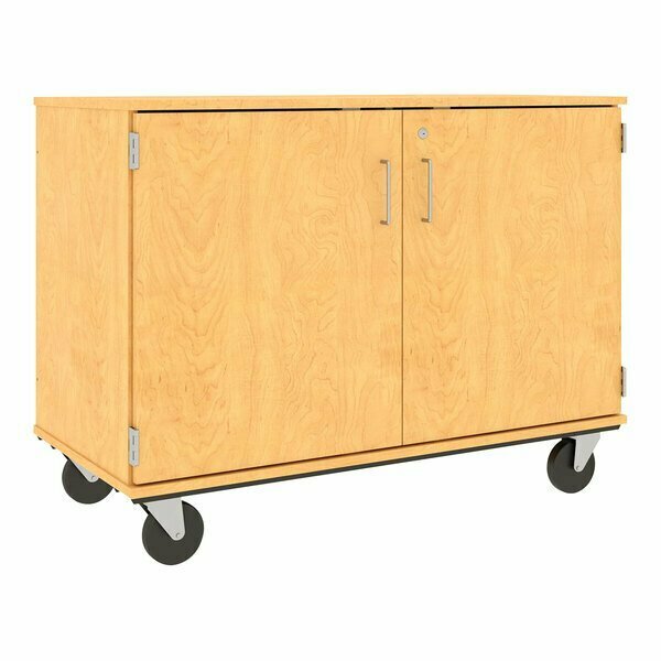I.D. Systems 36'' Maple Slotted Storage Cart with Locking Door 80117F36073 538117F36073
